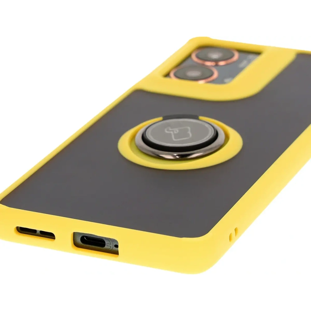 Hurtownia GSM - Bizon Case Hybrid Ring Motorola Moto G85 5G rauchig mit einem gelben Rahmen - BIZ6902 - {ean13} - Hurt