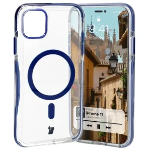 Wholesale Bizon Case Marco Apple iPhone 11 clear with blue frame - BIZ6903 - {ean13} - Hurt