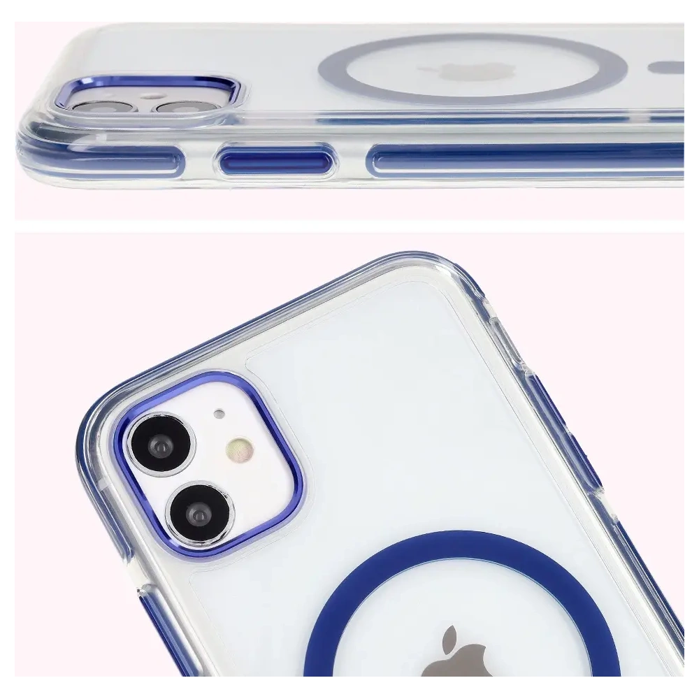 Wholesale Bizon Case Marco Apple iPhone 11 clear with blue frame - BIZ6903 - {ean13} - Hurt