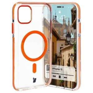 Hurtownia GSM - Etui s magnetickým kroužkem Bizon Case Marco pro Apple iPhone 11 průhledné s oranžovým rámečkem - BIZ6904 - {ean13} - Hurt