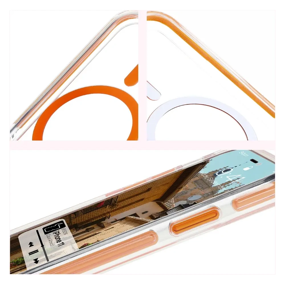 Hurtownia GSM - Etui s magnetickým kroužkem Bizon Case Marco pro Apple iPhone 11 průhledné s oranžovým rámečkem - BIZ6904 - {ean13} - Hurt