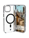 Etui z pierścieniem magnetycznym Bizon Case Marco do Apple iPhone 14 / Apple iPhone 13 przezroczyste z czarną ramką