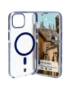 Hurtownia GSM - Etui z pierścieniem magnetycznym Bizon Case Marco do Apple iPhone 14 / Apple iPhone 13 przezroczyste z niebieską ramką - BIZ6906 - {ean13} - Hurt