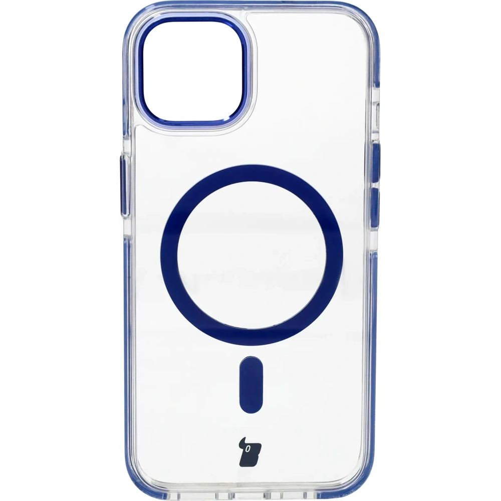 Hurtownia GSM - Etui z pierścieniem magnetycznym Bizon Case Marco do Apple iPhone 14 / Apple iPhone 13 przezroczyste z niebieską ramką - BIZ6906 - {ean13} - Hurt