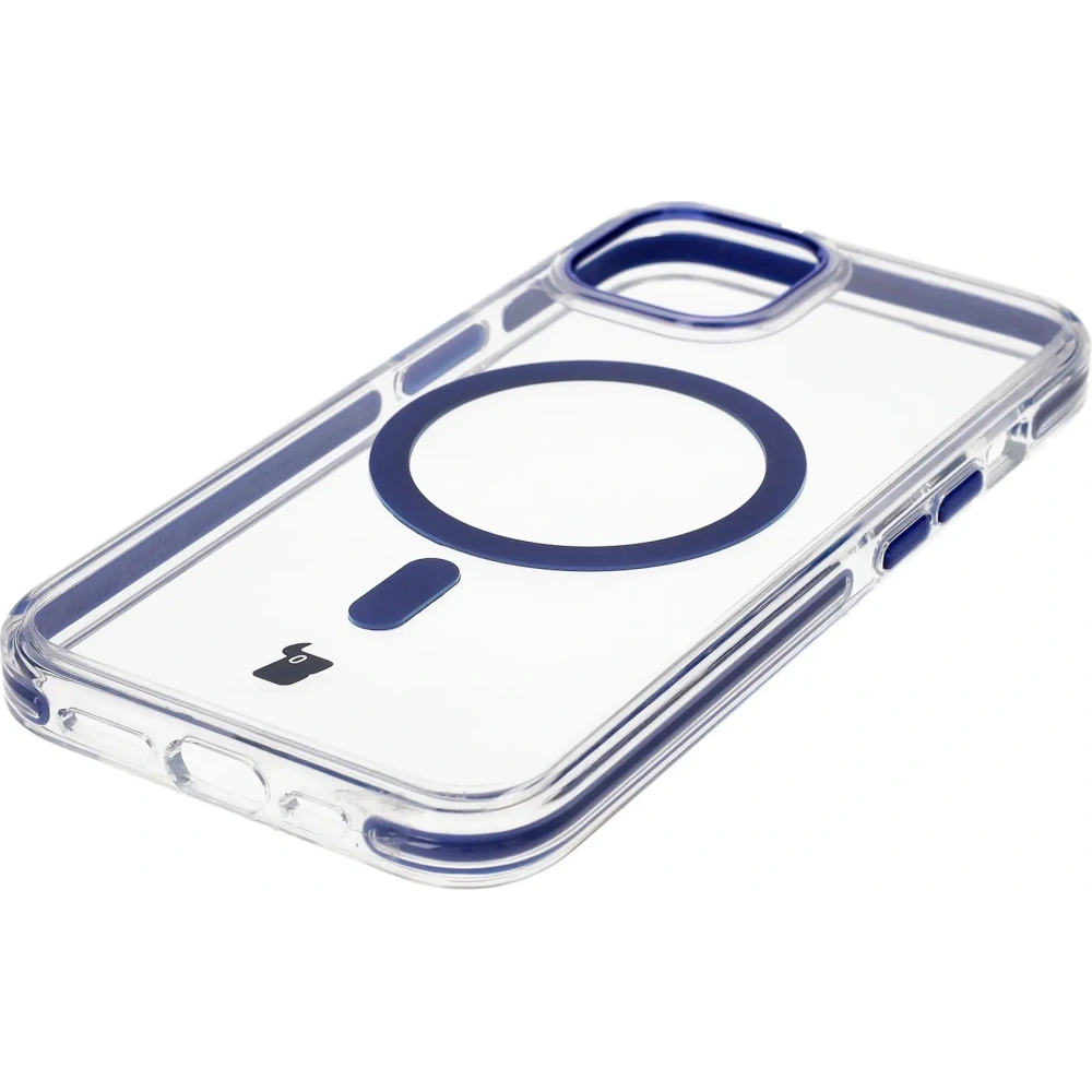 Hurtownia GSM - Etui z pierścieniem magnetycznym Bizon Case Marco do Apple iPhone 14 / Apple iPhone 13 przezroczyste z niebieską ramką - BIZ6906 - {ean13} - Hurt