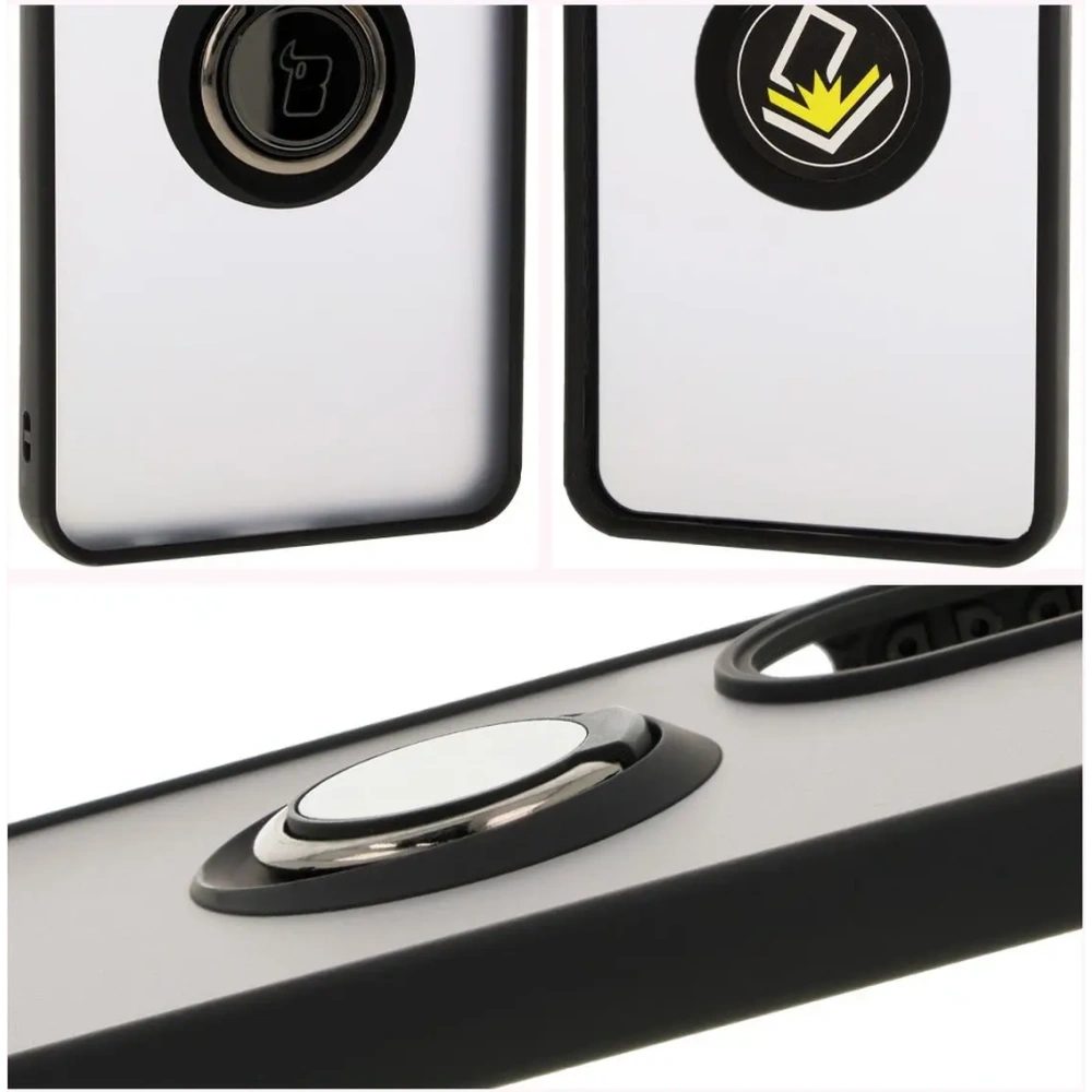 Wholesale Bizon Case Hybrid Ring Oppo A60 4G smoky with a black frame - BIZ6909 - {ean13} - Hurt