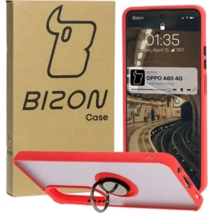 Hurtownia GSM - Etui s úchytem na prst Bizon Case Hybrid Ring pro Oppo A60 4G kouřové s červeným rámem - BIZ6910 - {ean13} - Hurt