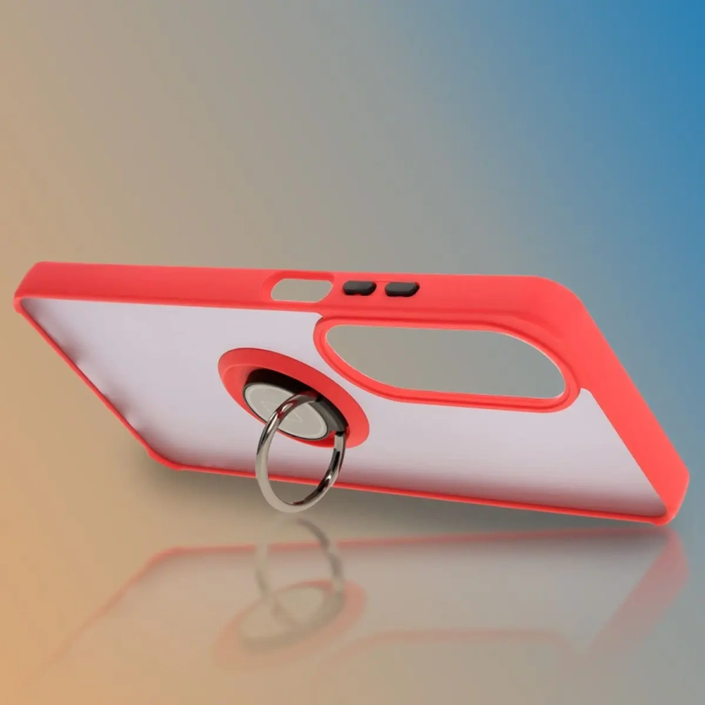 Hurtownia GSM - Etui s úchytem na prst Bizon Case Hybrid Ring pro Oppo A60 4G kouřové s červeným rámem - BIZ6910 - {ean13} - Hurt