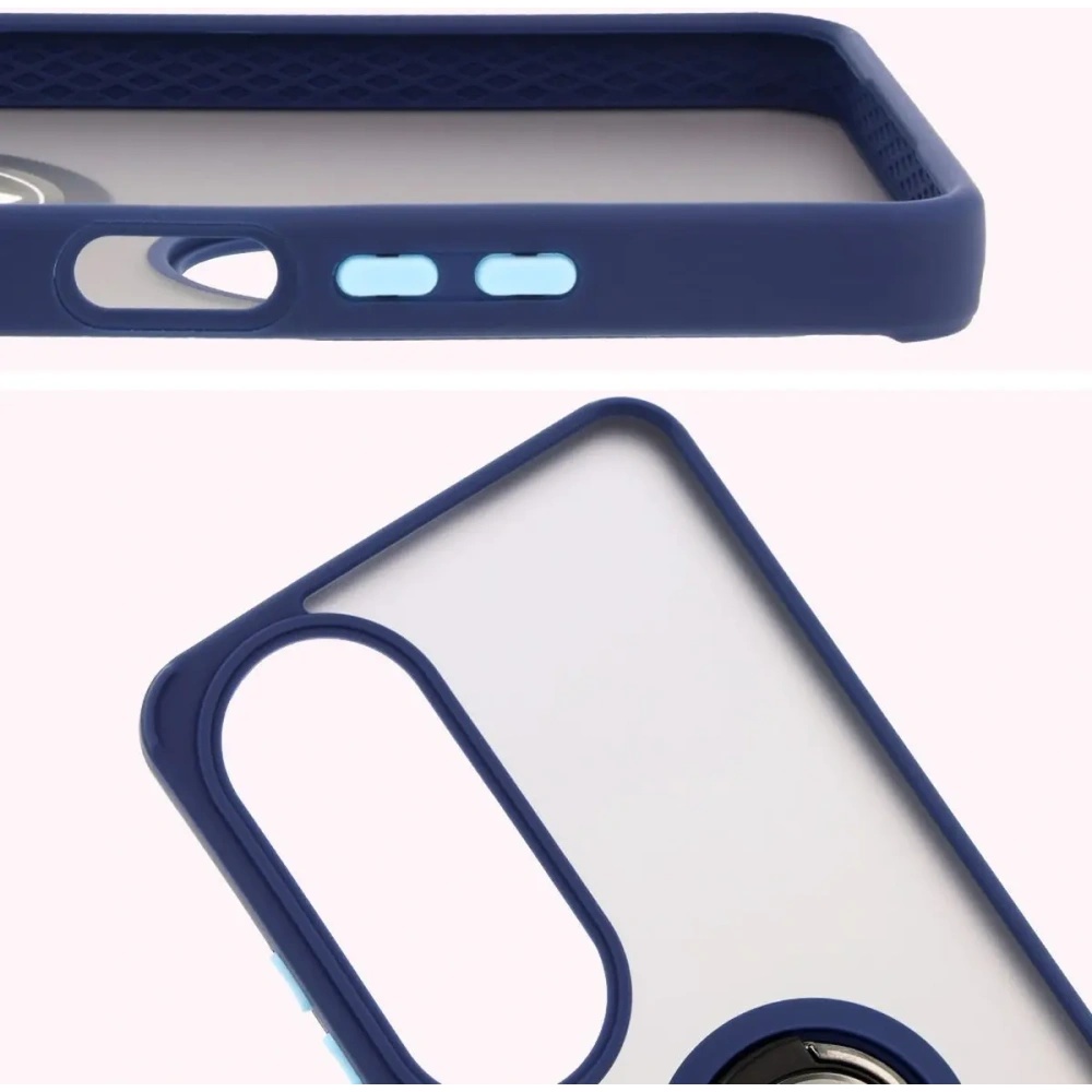 Hurtownia GSM - Etui s úchopem na prst Bizon Case Hybrid Ring pro Oppo A60 4G kouřové s modrým rámem - BIZ6911 - {ean13} - Hurt