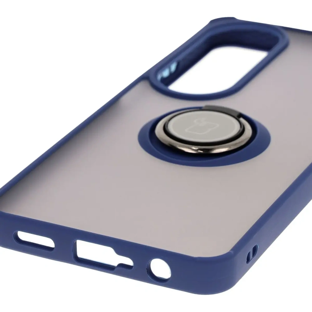 Hurtownia GSM - Etui s úchopem na prst Bizon Case Hybrid Ring pro Oppo A60 4G kouřové s modrým rámem - BIZ6911 - {ean13} - Hurt