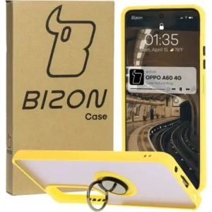Hurtownia GSM - Etui s úchopem na prst Bizon Case Hybrid Ring pro Oppo A60 4G kouřové s žlutým rámečkem - BIZ6913 - {ean13} - Hurt