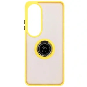 Hurtownia GSM - Etui s úchopem na prst Bizon Case Hybrid Ring pro Oppo A60 4G kouřové s žlutým rámečkem - BIZ6913 - {ean13} - Hurt