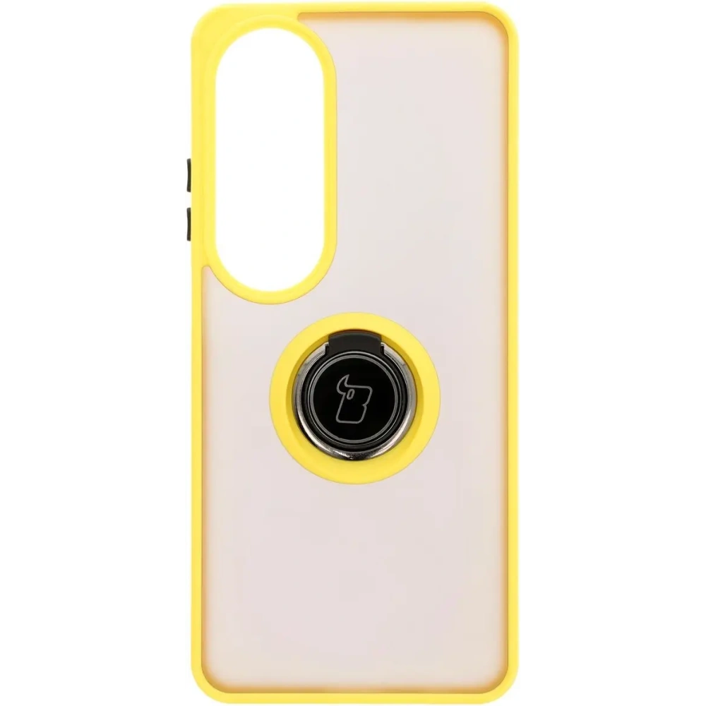 Hurtownia GSM - Etui s úchopem na prst Bizon Case Hybrid Ring pro Oppo A60 4G kouřové s žlutým rámečkem - BIZ6913 - {ean13} - Hurt
