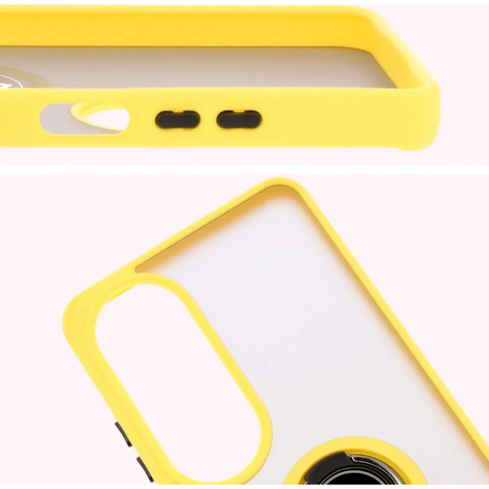 Hurtownia GSM - Etui s úchopem na prst Bizon Case Hybrid Ring pro Oppo A60 4G kouřové s žlutým rámečkem - BIZ6913 - {ean13} - Hurt