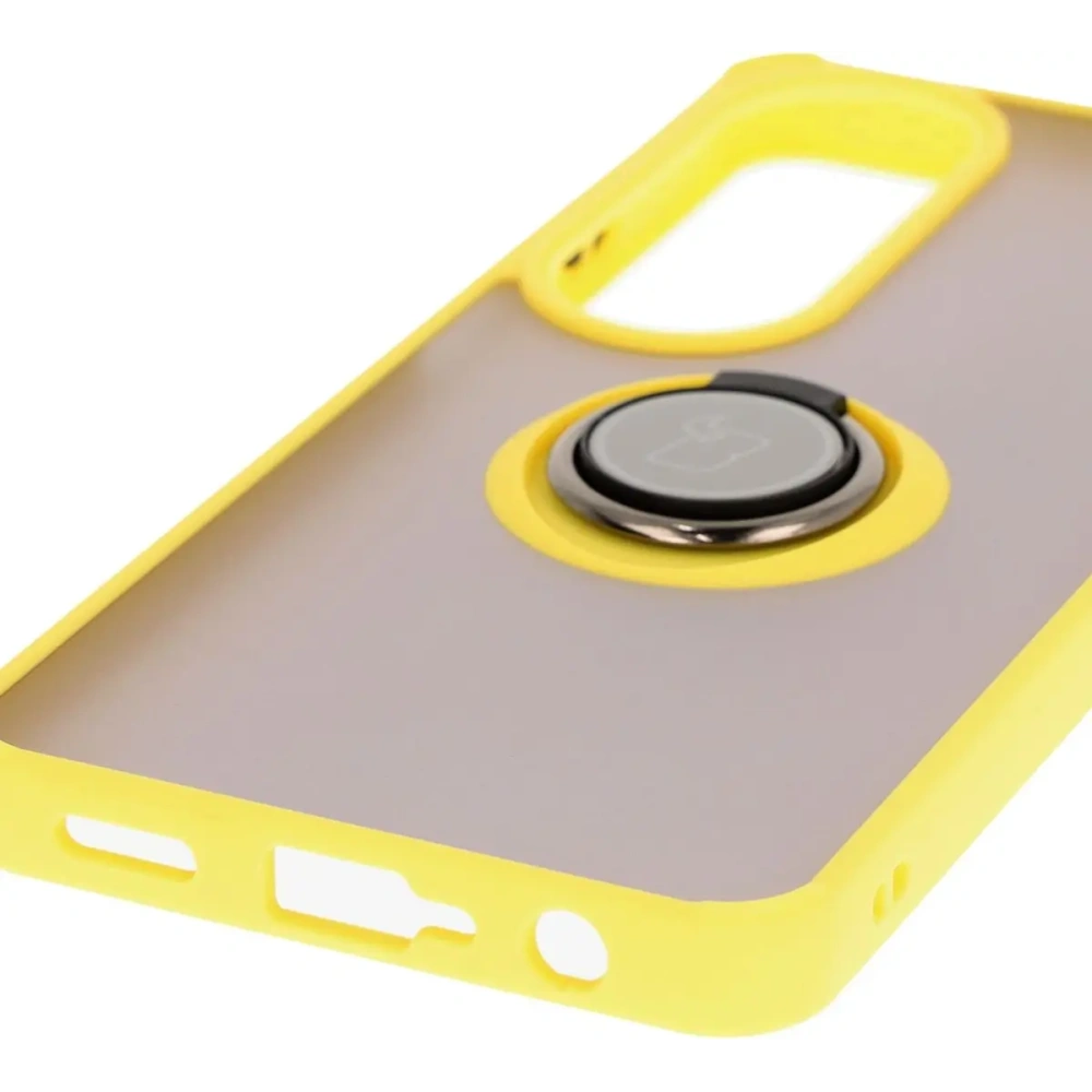 Wholesale Bizon Case Hybrid Ring Oppo A60 4G smoky with a yellow frame - BIZ6913 - {ean13} - Hurt
