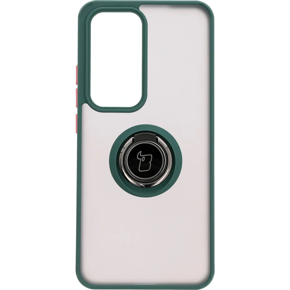 Hurtownia GSM - Inel hibrid Bizon Case pentru Oppo Reno 12 Pro fumuriu cu un cadru verde închis - BIZ6914 - {ean13} - Hurt