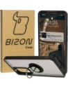 Bizon Case Hybrid Gyűrű Oppo Reno 12 Pro füstös fekete kerettel