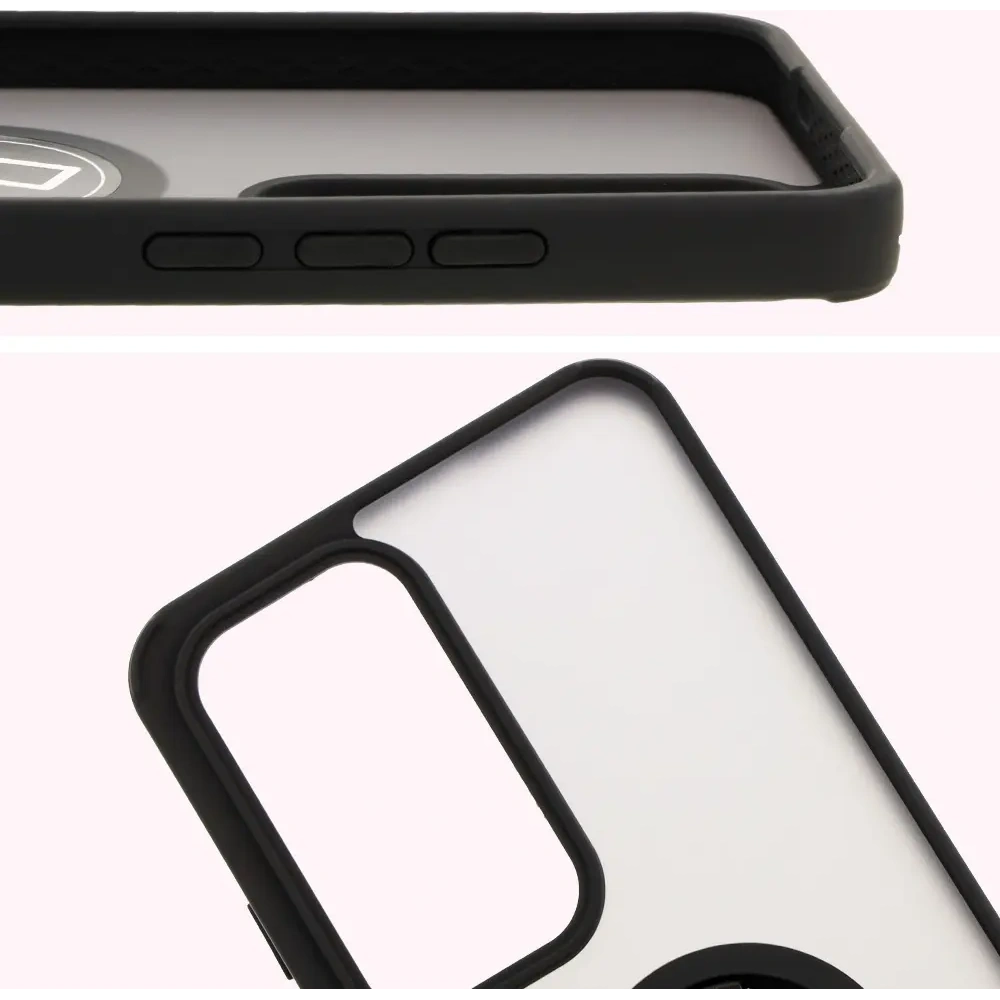 Hurtownia GSM - Etui s úchopem na prst Bizon Case Hybrid Ring pro Oppo Reno 12 Pro kouřové s černým rámem - BIZ6915 - {ean13} - Hurt
