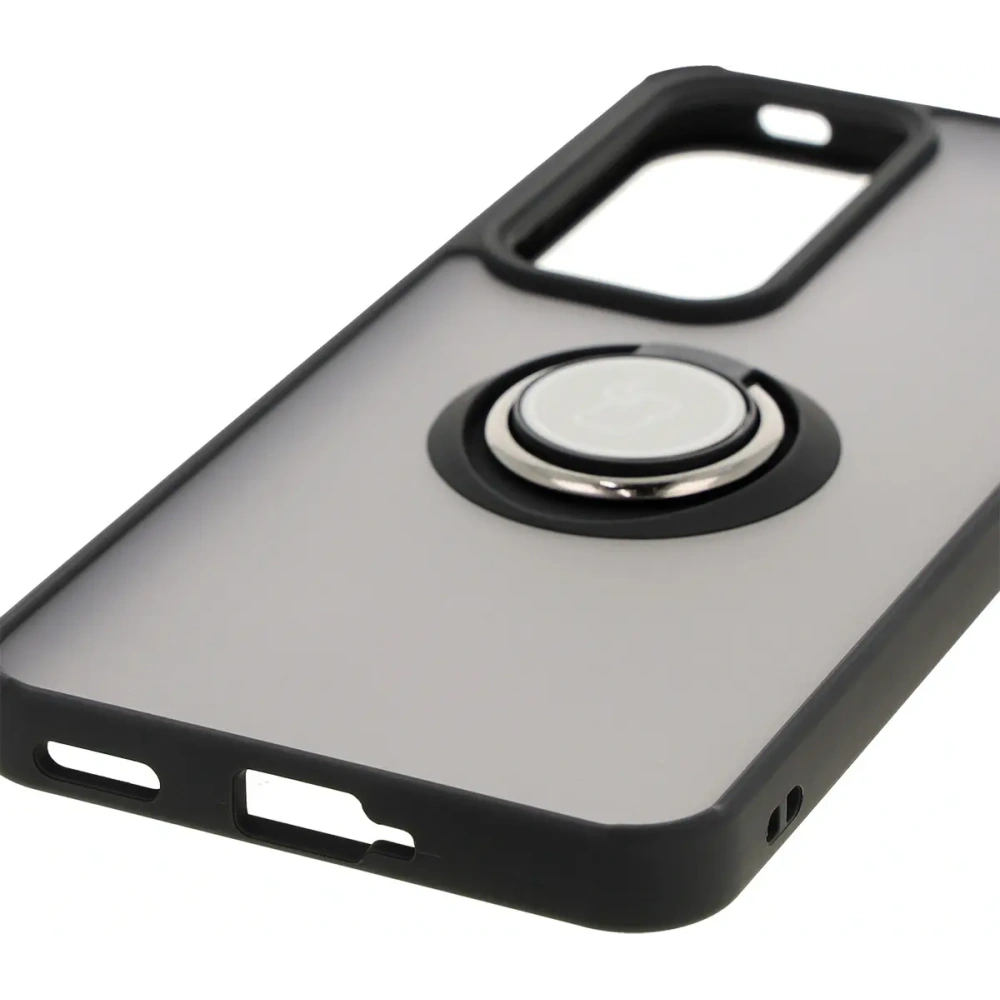 Hurtownia GSM - Etui s úchopem na prst Bizon Case Hybrid Ring pro Oppo Reno 12 Pro kouřové s černým rámem - BIZ6915 - {ean13} - Hurt