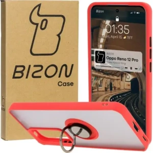 Hurtownia GSM - Bizon Case Hybrid Ring Oppo Reno 12 Pro füstös piros kerettel - BIZ6916 - {ean13} - Hurt