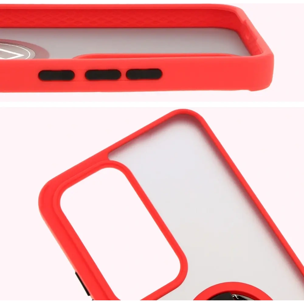 Hurtownia GSM - Bizon Case Hybrid Ring Oppo Reno 12 Pro füstös piros kerettel - BIZ6916 - {ean13} - Hurt