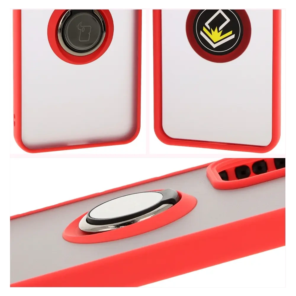 Hurtownia GSM - Bizon Case Hybrid Ring Oppo Reno 12 Pro füstös piros kerettel - BIZ6916 - {ean13} - Hurt