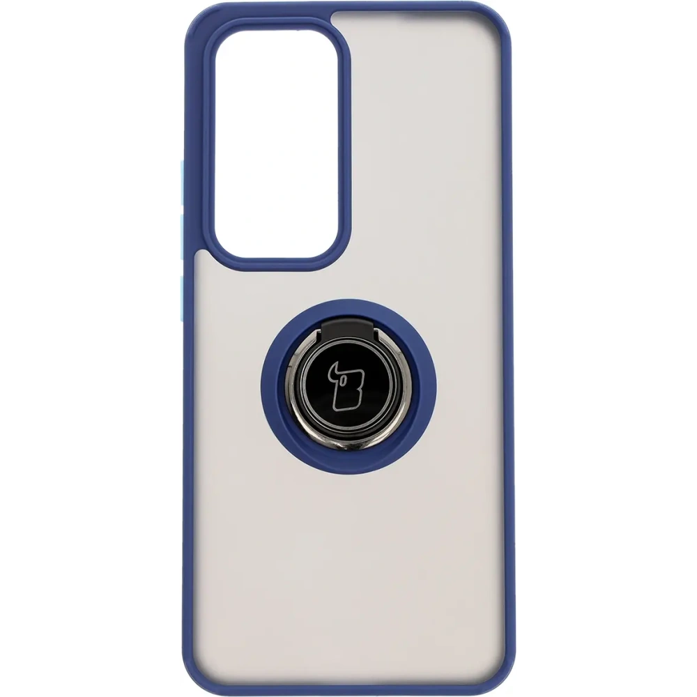 Hurtownia GSM - Etui s úchytem na prst Bizon Case Hybrid Ring pro Oppo Reno 12 Pro kouřové s modrým rámem - BIZ6917 - {ean13} - Hurt