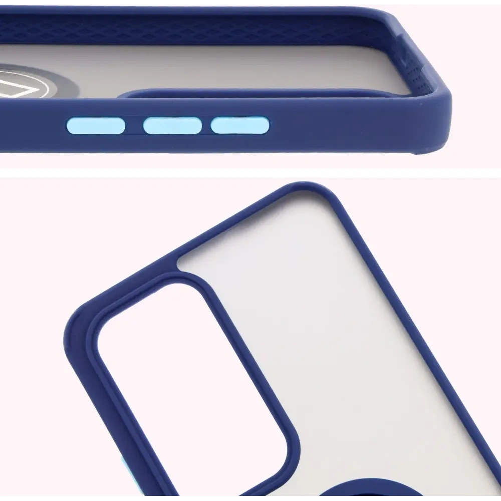 Hurtownia GSM - Etui s úchytem na prst Bizon Case Hybrid Ring pro Oppo Reno 12 Pro kouřové s modrým rámem - BIZ6917 - {ean13} - Hurt