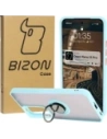 Bizon Case Hybrid Gyűrű Oppo Reno 12 Pro füstös színben, világoskék kerettel