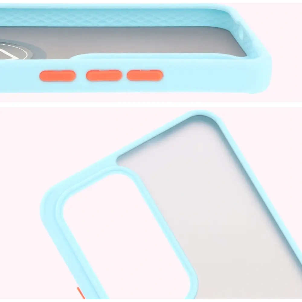 Hurtownia GSM - Bizon Case Hybrid Gyűrű Oppo Reno 12 Pro füstös színben, világoskék kerettel - BIZ6918 - {ean13} - Hurt