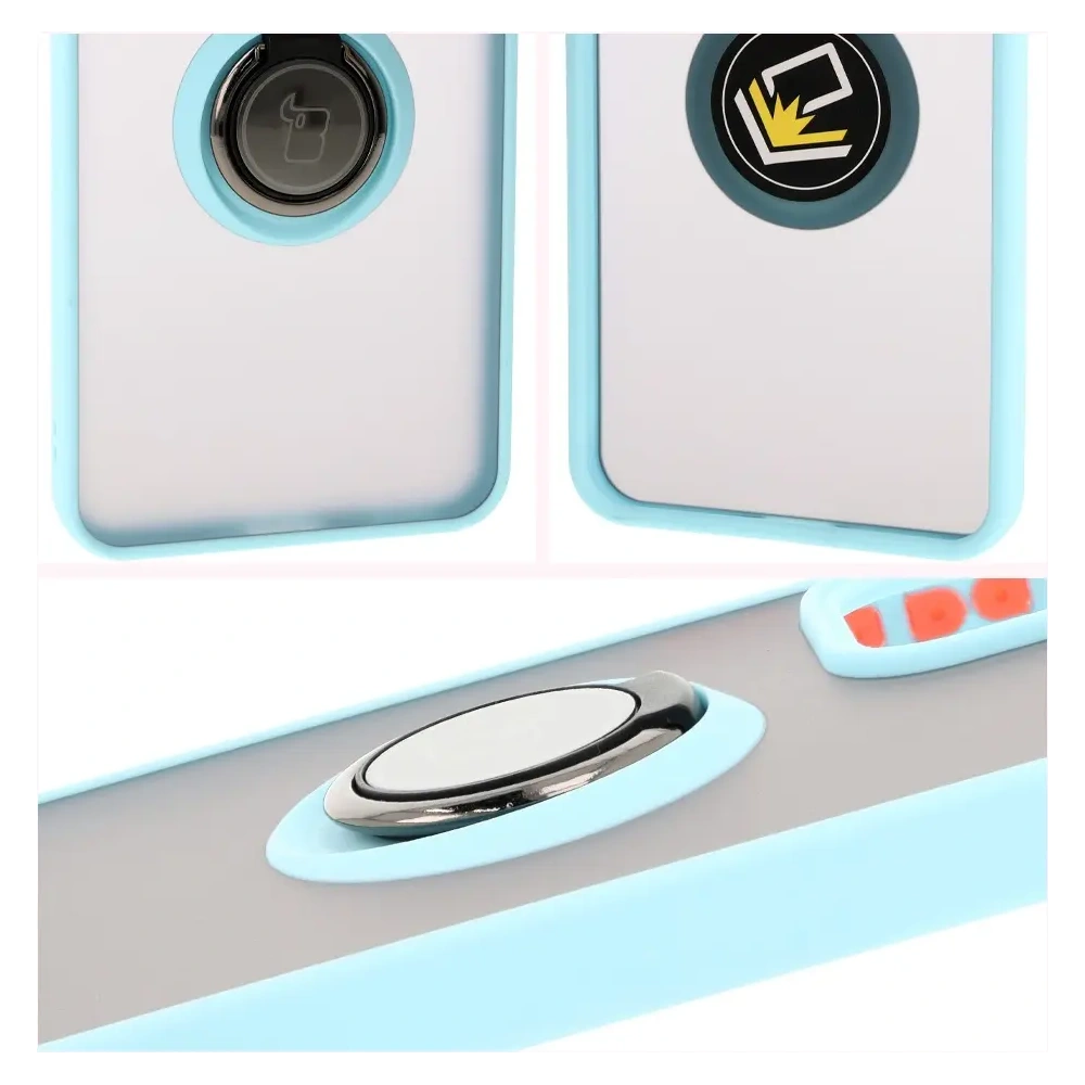 Hurtownia GSM - Bizon Case Hybrid Ring Oppo Reno 12 Pro fumuriu cu un cadru de culoare albastru deschis - BIZ6918 - {ean13} - Hurt