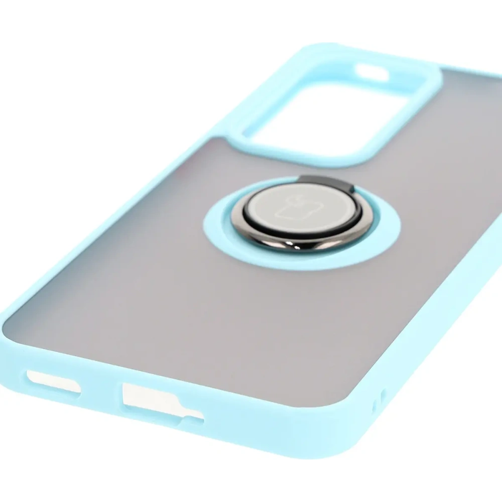 Hurtownia GSM - Bizon Case Hybrid Ring Oppo Reno 12 Pro fumuriu cu un cadru de culoare albastru deschis - BIZ6918 - {ean13} - Hurt