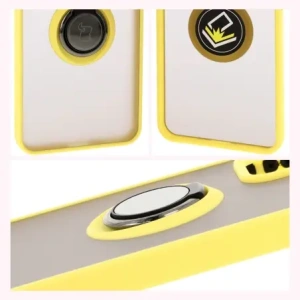 Wholesale Bizon Case Hybrid Ring Oppo Reno 12 Pro smoky with a yellow frame - BIZ6919 - {ean13} - Hurt