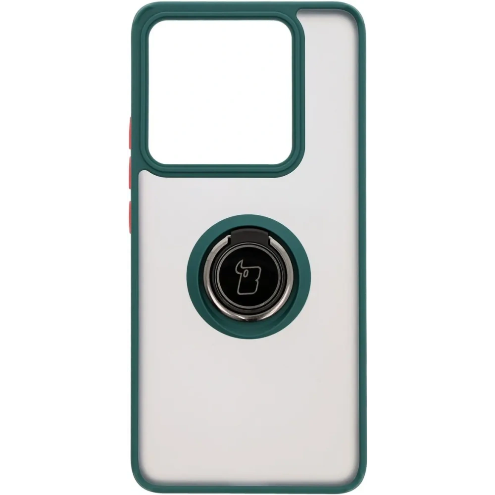 Hurtownia GSM - Etui s úchopem na prst Bizon Case Hybrid Ring pro Xiaomi 14T Pro kouřové s tmavě zeleným rámečkem - BIZ6920 - {ean13} - Hurt