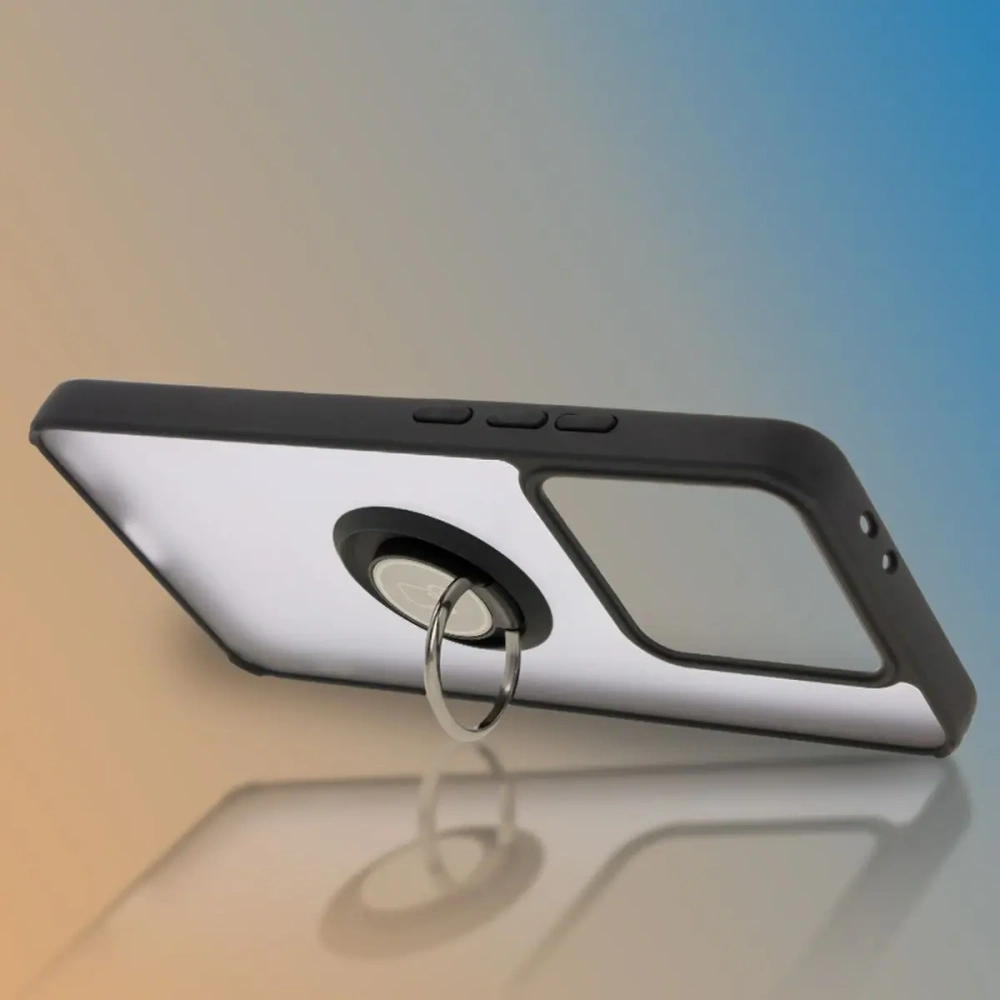 Hurtownia GSM - Etui s úchytem na prst Bizon Case Hybrid Ring pro Xiaomi 14T Pro kouřové s černým rámečkem - BIZ6921 - {ean13} - Hurt