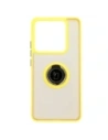 Hurtownia GSM - Etui s úchopem na prst Bizon Case Hybrid Ring do Xiaomi 14T Pro kouřové s žlutým rámečkem - BIZ6925 - {ean13} - Hurt