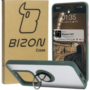 Hurtownia GSM - Bizon Case Hybrid Ring Xiaomi 14T füstös sötétzöld kerettel - BIZ6926 - {ean13} - Hurt