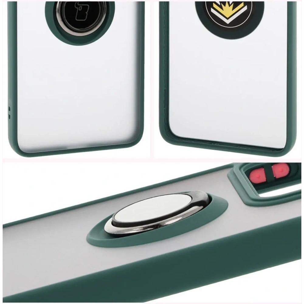 Hurtownia GSM - Bizon Case Hybrid Ring Xiaomi 14T fumos cu un cadru verde închis - BIZ6926 - {ean13} - Hurt