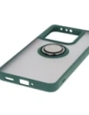 Hurtownia GSM - Etui s úchopem na prst Bizon Case Hybrid Ring pro Xiaomi 14T kouřové s tmavě zeleným rámem - BIZ6926 - {ean13} - Hurt