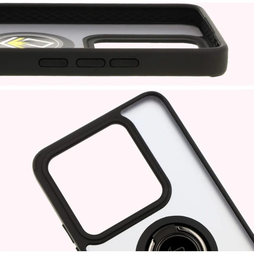 Hurtownia GSM - Etui s úchopem na prst Bizon Case Hybrid Ring do Xiaomi 14T kouřové s černým rámem - BIZ6927 - {ean13} - Hurt