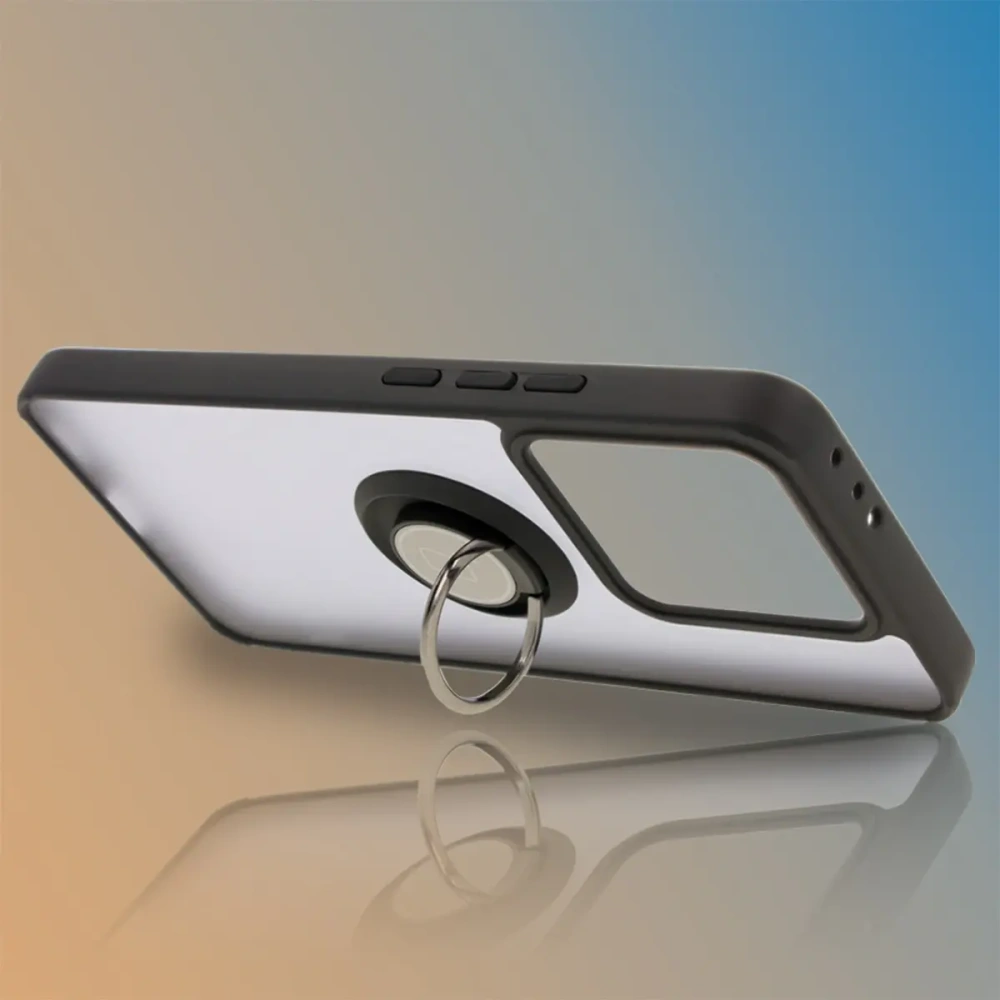 Hurtownia GSM - Etui s úchopem na prst Bizon Case Hybrid Ring do Xiaomi 14T kouřové s černým rámem - BIZ6927 - {ean13} - Hurt