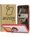 Bizon Case Hybrid Ring Xiaomi 14T fumuriu cu un cadru roșu