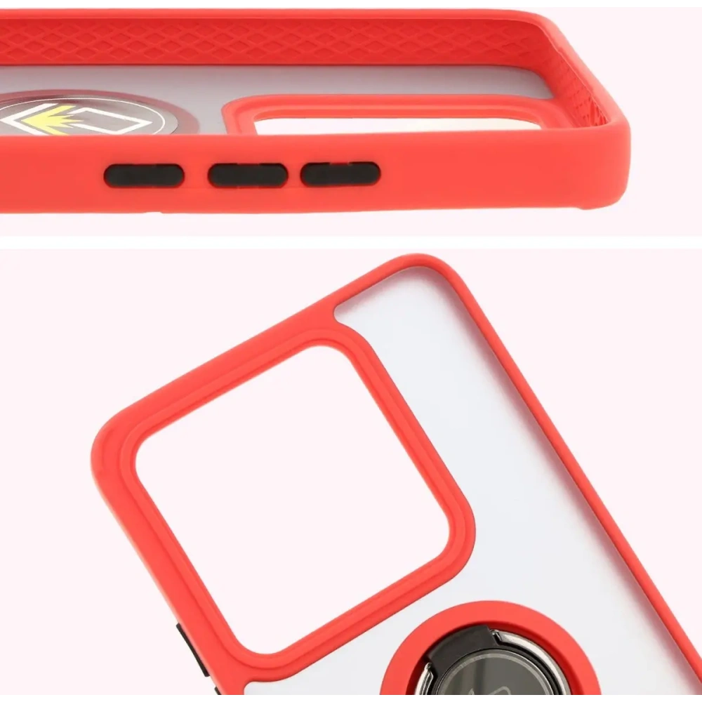Hurtownia GSM - Bizon Case Hybrid Ring Xiaomi 14T fumuriu cu un cadru roșu - BIZ6928 - {ean13} - Hurt