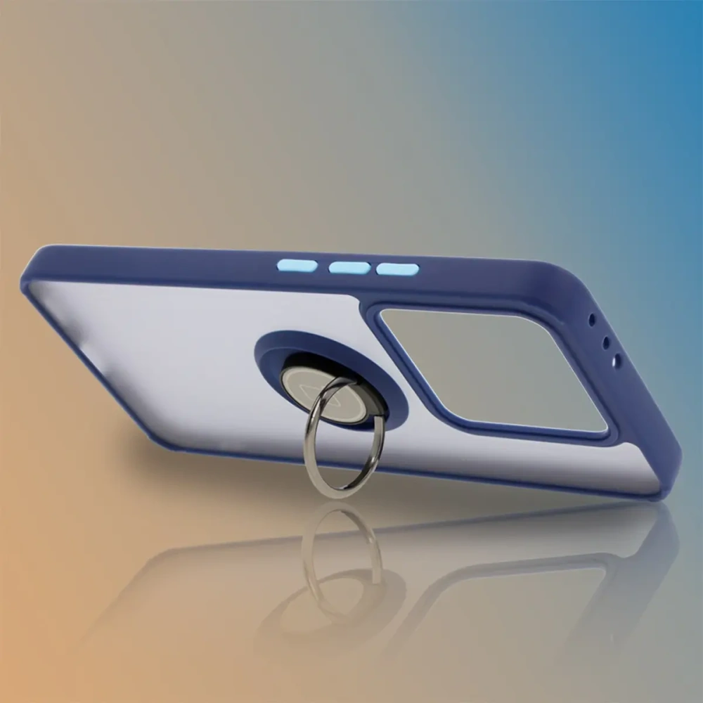 Wholesale Bizon Case Hybrid Ring Xiaomi 14T smoky with a navy blue frame - BIZ6929 - {ean13} - Hurt