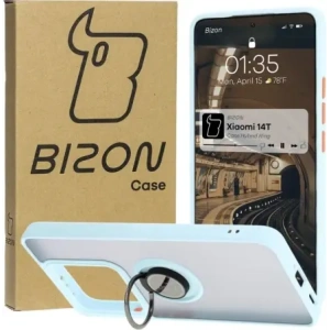 Hurtownia GSM - Bizon Case Hybrid Ring Xiaomi 14T füstös színben, világoskék kerettel - BIZ6930 - {ean13} - Hurt