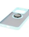 Etui s úchopem na prst Bizon Case Hybrid Ring pro Xiaomi 14T kouřové s jasně modrým rámečkem