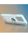 Etui s úchopem na prst Bizon Case Hybrid Ring pro Xiaomi 14T kouřové s jasně modrým rámečkem