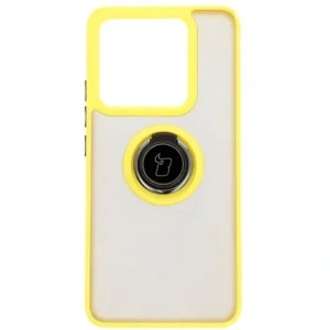 Wholesale Bizon Case Hybrid Ring Xiaomi 14T smoky with a yellow frame - BIZ6931 - {ean13} - Hurt