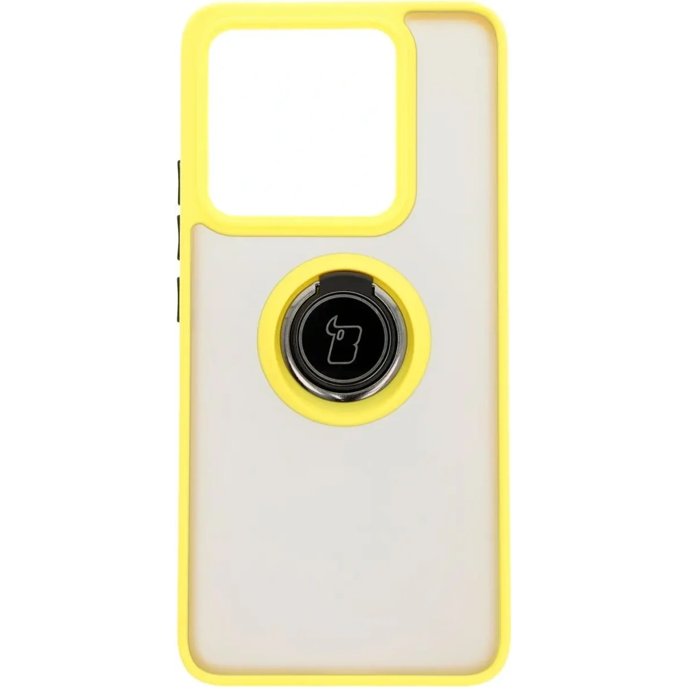 Wholesale Bizon Case Hybrid Ring Xiaomi 14T smoky with a yellow frame - BIZ6931 - {ean13} - Hurt