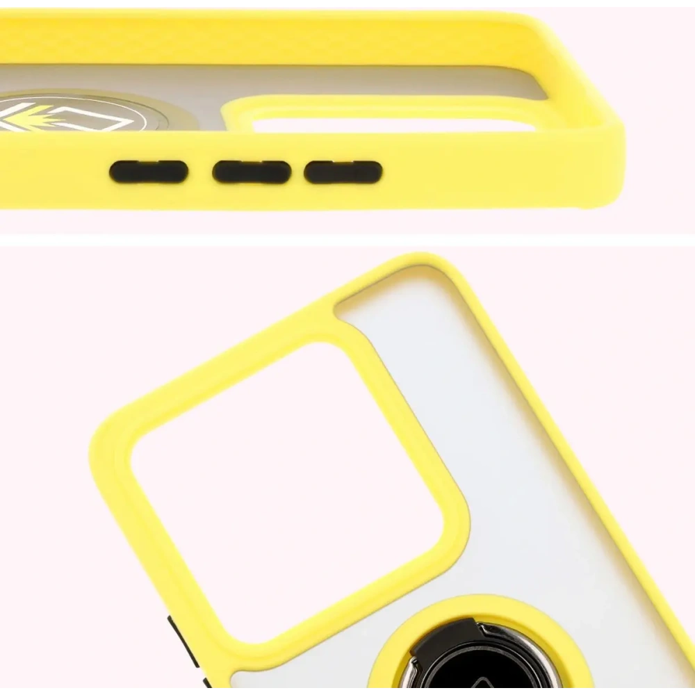 Wholesale Bizon Case Hybrid Ring Xiaomi 14T smoky with a yellow frame - BIZ6931 - {ean13} - Hurt